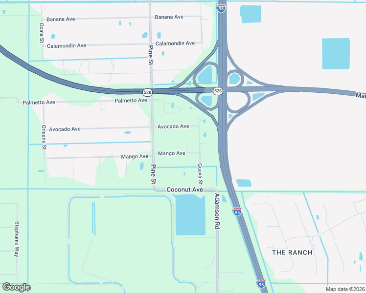 map of restaurants, bars, coffee shops, grocery stores, and more near 4880 Mango Avenue in Cocoa