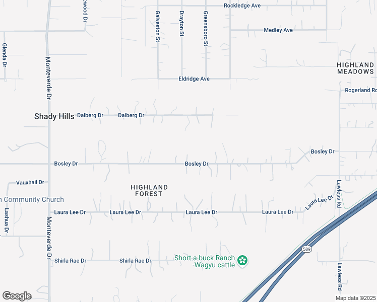 map of restaurants, bars, coffee shops, grocery stores, and more near 17207 Bosley Drive in Spring Hill