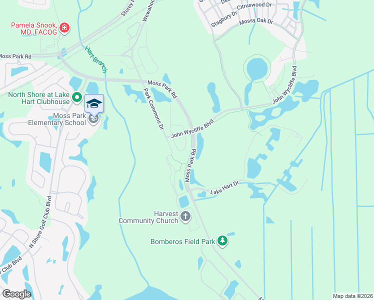 map of restaurants, bars, coffee shops, grocery stores, and more near 11342 Whistling Pine Way in Orlando
