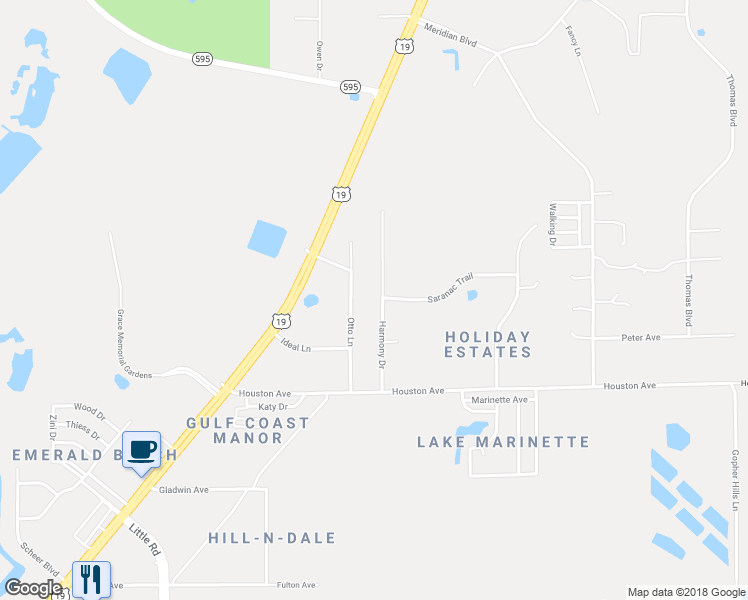 map of restaurants, bars, coffee shops, grocery stores, and more near 17221 Harmony Drive in Hudson