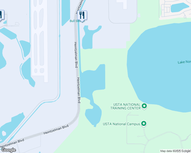 map of restaurants, bars, coffee shops, grocery stores, and more near Heintzelman Boulevard in Orlando