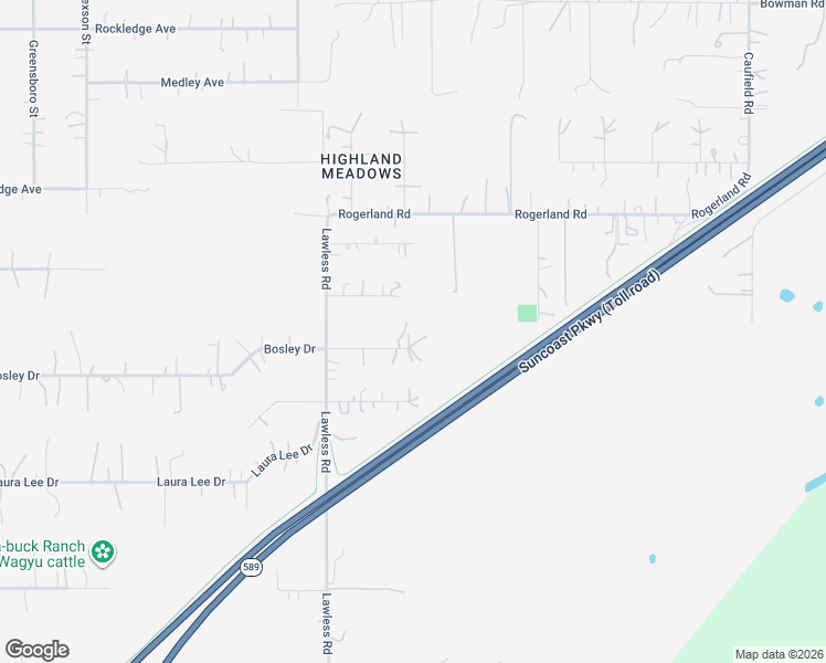 map of restaurants, bars, coffee shops, grocery stores, and more near 18151 Bosley Drive in Spring Hill