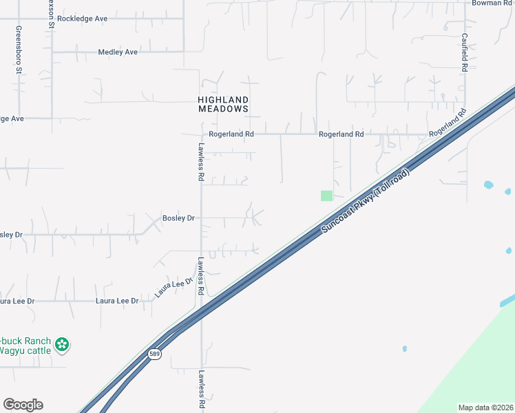 map of restaurants, bars, coffee shops, grocery stores, and more near 18151 Bosley Drive in Spring Hill
