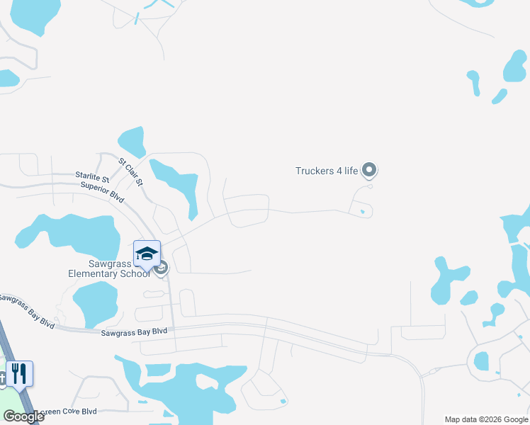 map of restaurants, bars, coffee shops, grocery stores, and more near 16488 Glassy Loch Loop in Clermont