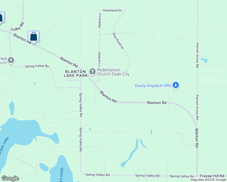map of restaurants, bars, coffee shops, grocery stores, and more near 35241 Blanton Road in Dade City