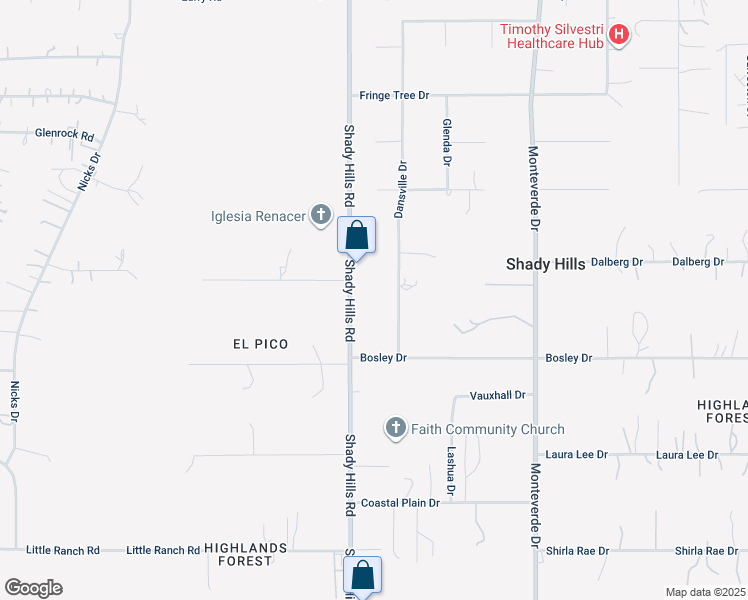 map of restaurants, bars, coffee shops, grocery stores, and more near 17236 Shady Hills Road in Spring Hill