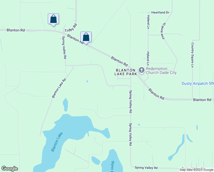 map of restaurants, bars, coffee shops, grocery stores, and more near 17285 Spring Valley Road in Dade City