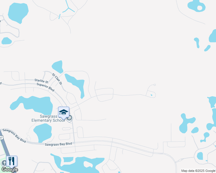 map of restaurants, bars, coffee shops, grocery stores, and more near 16444 Fernridge Street in Clermont