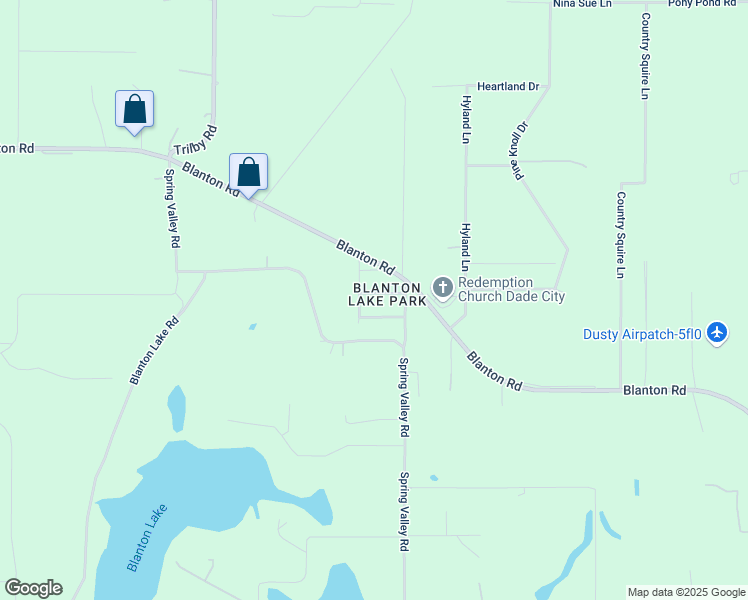 map of restaurants, bars, coffee shops, grocery stores, and more near 34935 Ansley Avenue in Dade City