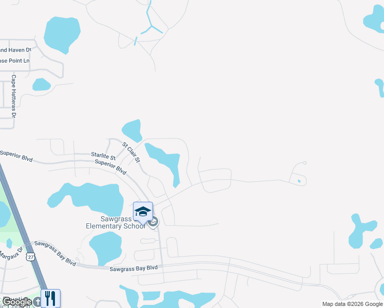 map of restaurants, bars, coffee shops, grocery stores, and more near 4291 Blackshear Court in Clermont