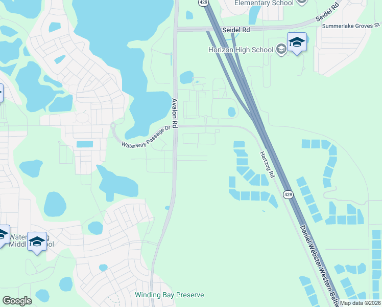 map of restaurants, bars, coffee shops, grocery stores, and more near 10751 Avalon Road in Winter Garden