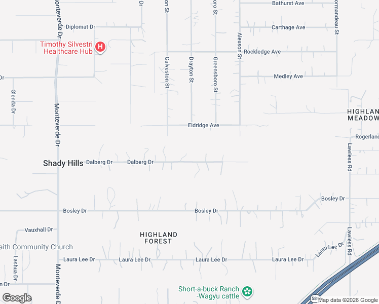map of restaurants, bars, coffee shops, grocery stores, and more near 17155 Dalberg Drive in Shady Hills