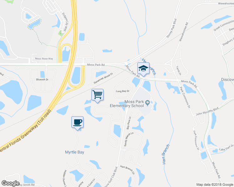 map of restaurants, bars, coffee shops, grocery stores, and more near 9826 Heron Pointe Drive in Orlando