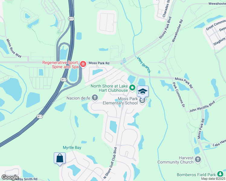 map of restaurants, bars, coffee shops, grocery stores, and more near 9826 Heron Pointe Drive in Orlando