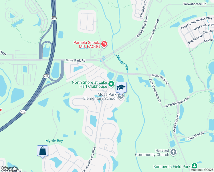 map of restaurants, bars, coffee shops, grocery stores, and more near 9548 Heron Pointe Drive in Orlando