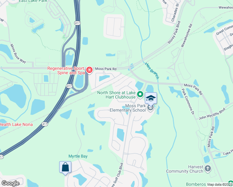 map of restaurants, bars, coffee shops, grocery stores, and more near 9826 Heron Pointe Drive in Orlando