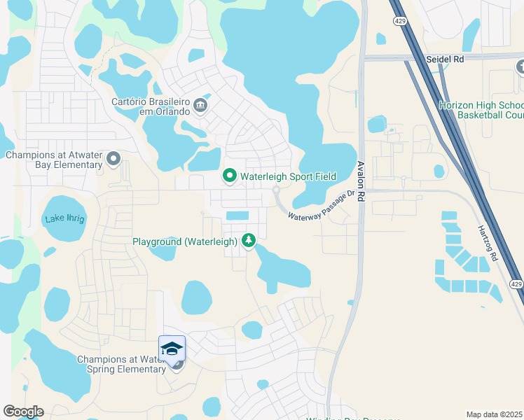map of restaurants, bars, coffee shops, grocery stores, and more near 10224 Sand Cay Drive in Winter Garden