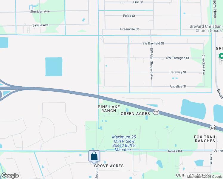 map of restaurants, bars, coffee shops, grocery stores, and more near 3665 Osage Street in Cocoa