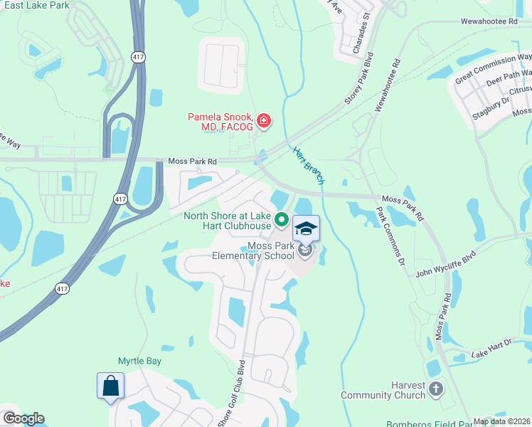 map of restaurants, bars, coffee shops, grocery stores, and more near 9548 Heron Pointe Drive in Orlando