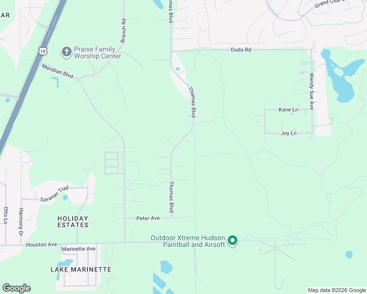 map of restaurants, bars, coffee shops, grocery stores, and more near 17504 Thomas Boulevard in Hudson