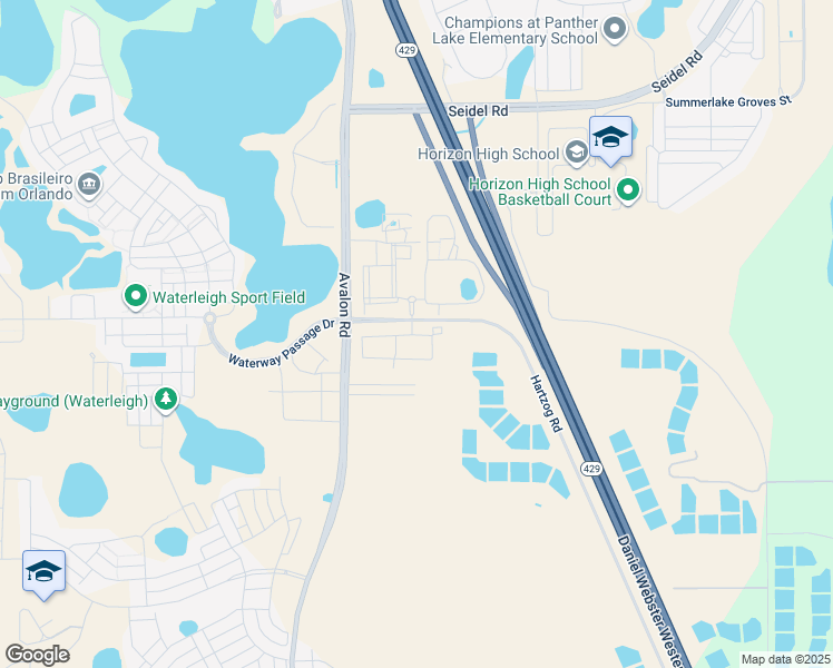 map of restaurants, bars, coffee shops, grocery stores, and more near 10215 Hartzog Road in Winter Garden