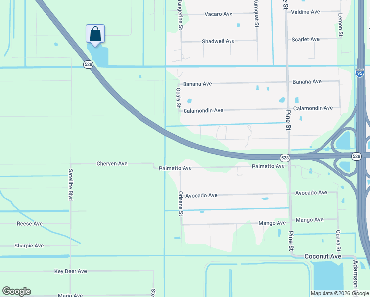 map of restaurants, bars, coffee shops, grocery stores, and more near 5400 Palmetto Avenue in Cocoa