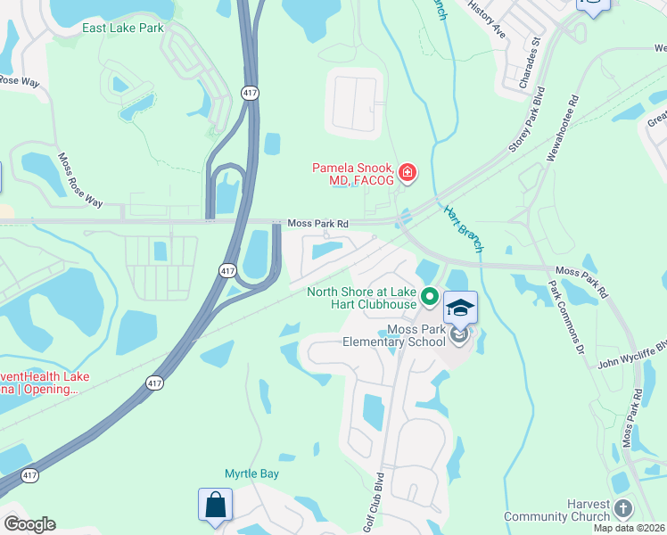 map of restaurants, bars, coffee shops, grocery stores, and more near 10775 Savannah Wood Court in Orlando