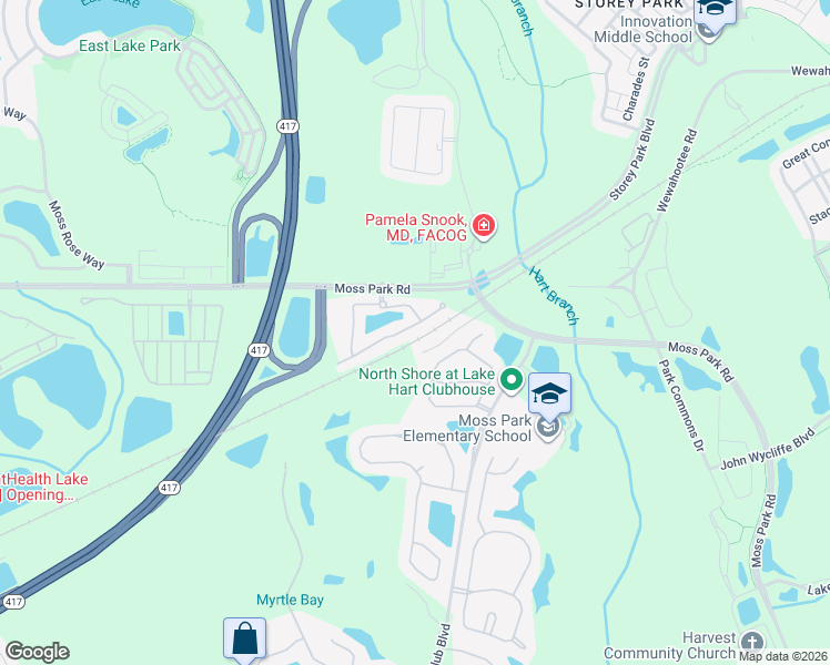 map of restaurants, bars, coffee shops, grocery stores, and more near 10914 Savannah Wood Court in Orlando