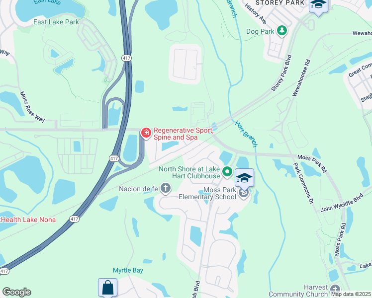 map of restaurants, bars, coffee shops, grocery stores, and more near 10914 Savannah Wood Court in Orlando