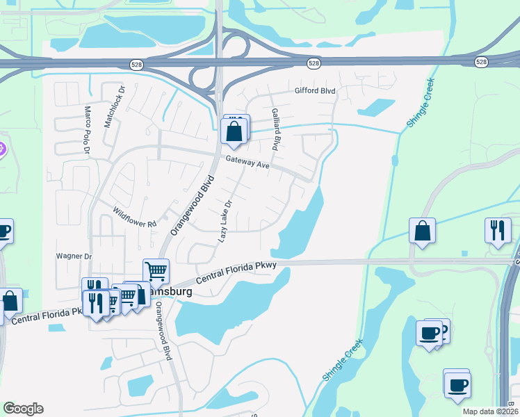 map of restaurants, bars, coffee shops, grocery stores, and more near 4816 Laddie Court in Orlando
