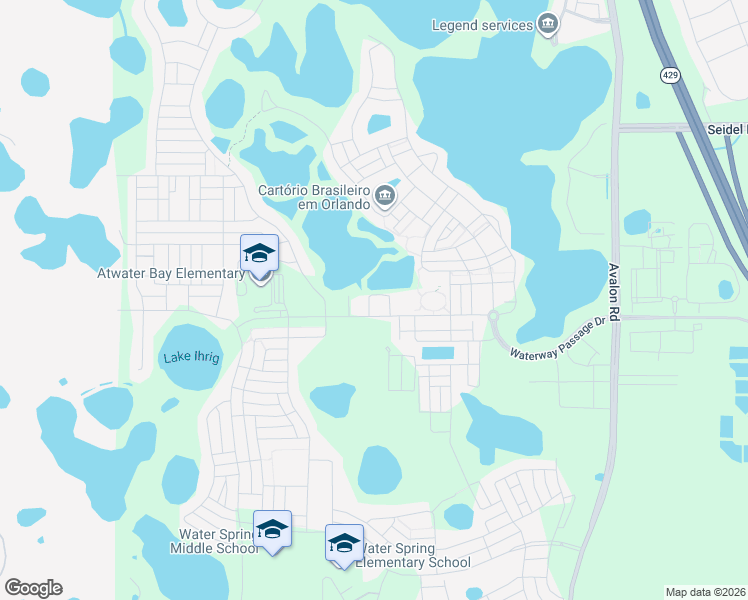 map of restaurants, bars, coffee shops, grocery stores, and more near 10076 Tawny Meadow Alley in Winter Garden