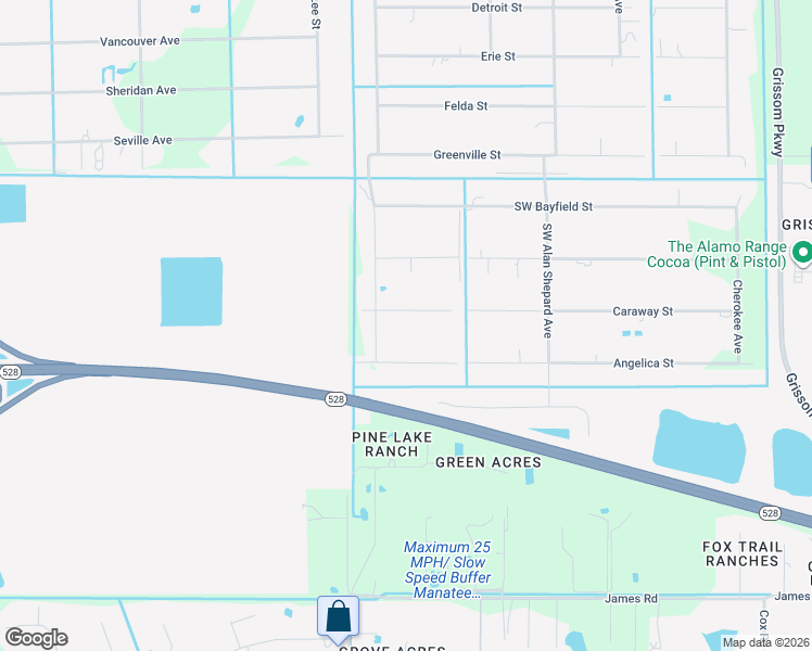 map of restaurants, bars, coffee shops, grocery stores, and more near 3657 Oneida Street in Cocoa