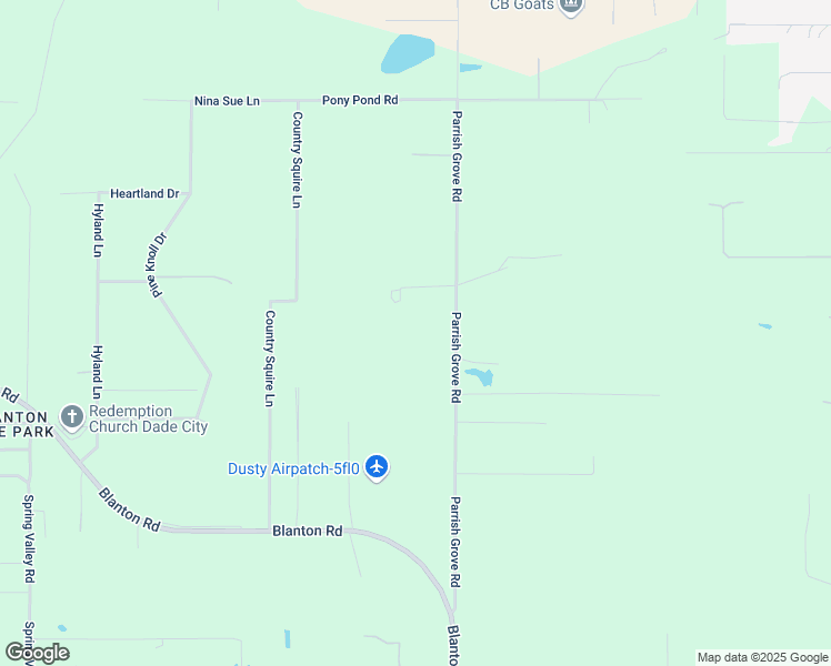 map of restaurants, bars, coffee shops, grocery stores, and more near 17647 Parrish Grove Road in Dade City