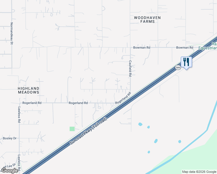 map of restaurants, bars, coffee shops, grocery stores, and more near 17643 Donnelly Court in Spring Hill