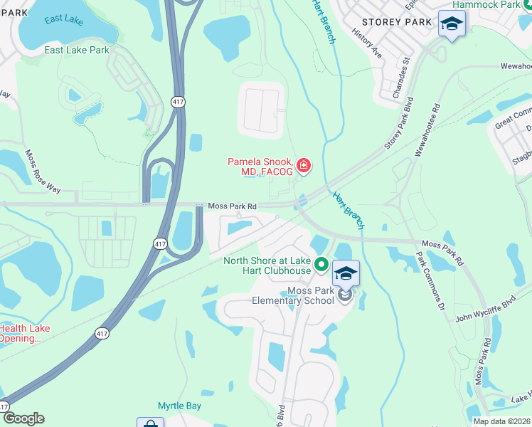 map of restaurants, bars, coffee shops, grocery stores, and more near 10975 Savannah Wood Court in Orlando