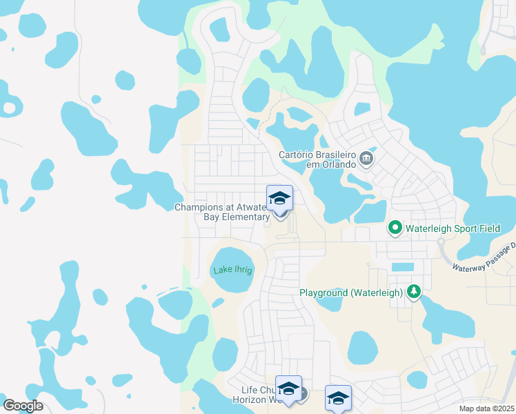 map of restaurants, bars, coffee shops, grocery stores, and more near 9435 Jaywood Road in Winter Garden