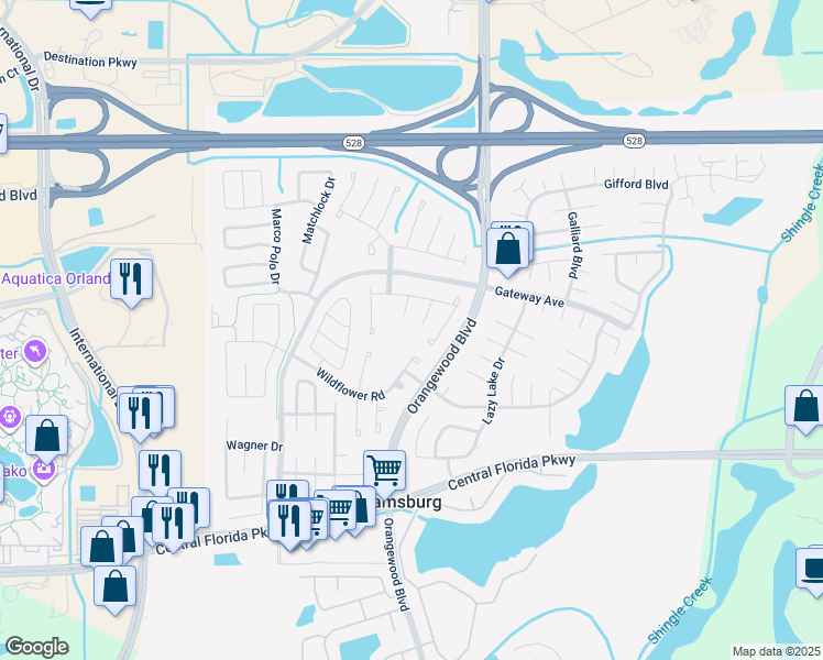map of restaurants, bars, coffee shops, grocery stores, and more near 10438 Jutland Court in Orlando