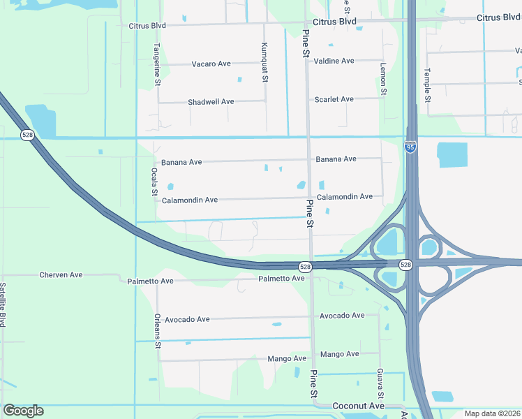 map of restaurants, bars, coffee shops, grocery stores, and more near 5081 Calamondin Avenue in Cocoa
