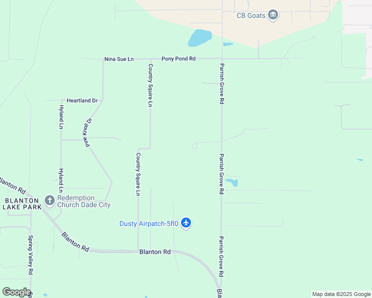 map of restaurants, bars, coffee shops, grocery stores, and more near 17647 Parrish Grove Road in Dade City