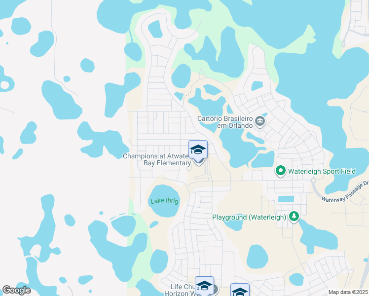 map of restaurants, bars, coffee shops, grocery stores, and more near 9435 Jaywood Road in Winter Garden