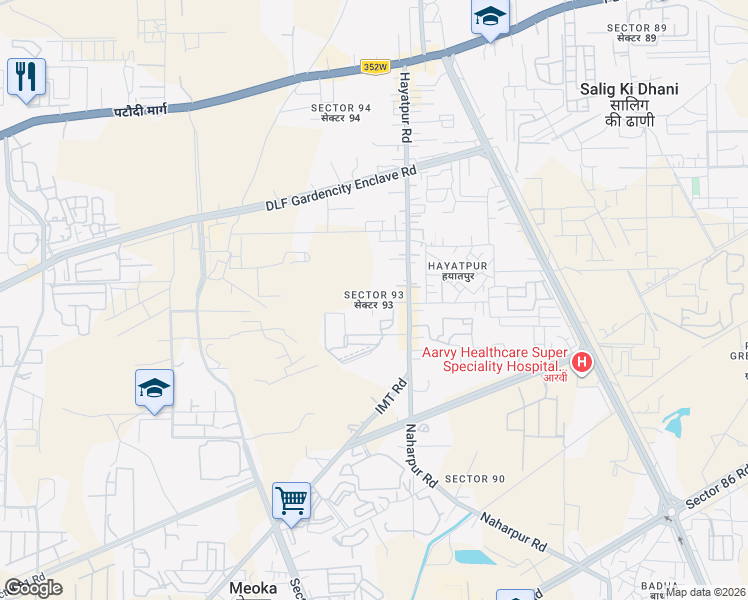 map of restaurants, bars, coffee shops, grocery stores, and more near in Gurugram
