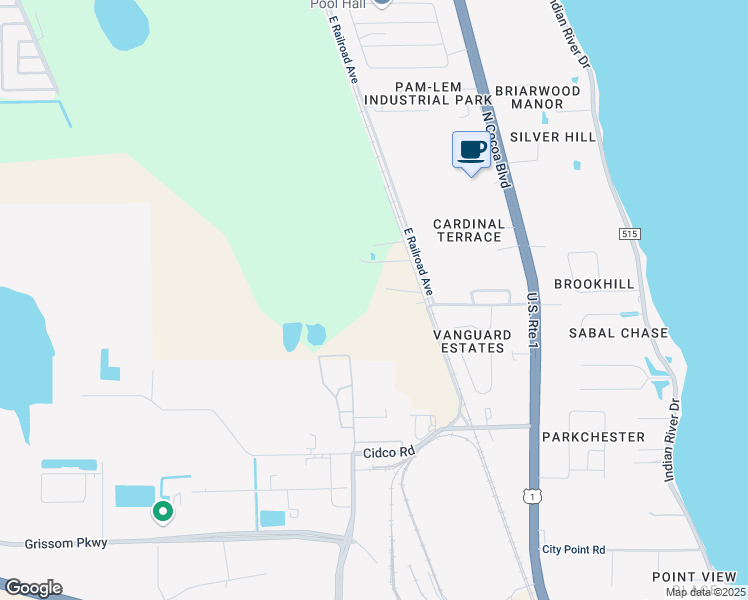 map of restaurants, bars, coffee shops, grocery stores, and more near 3716 West Street in Cocoa