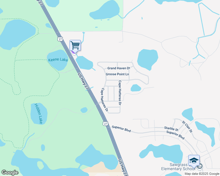 map of restaurants, bars, coffee shops, grocery stores, and more near 4728 Block Island Lane in Clermont