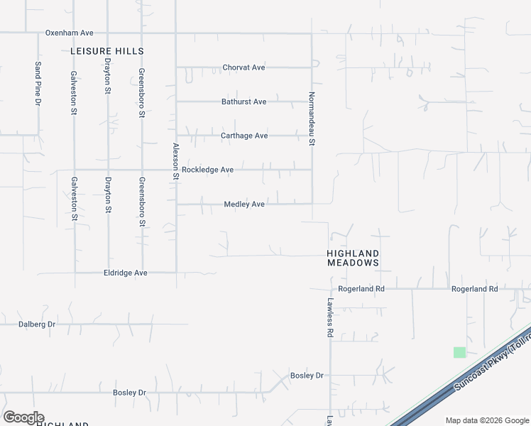 map of restaurants, bars, coffee shops, grocery stores, and more near 17736 Medley Avenue in Spring Hill