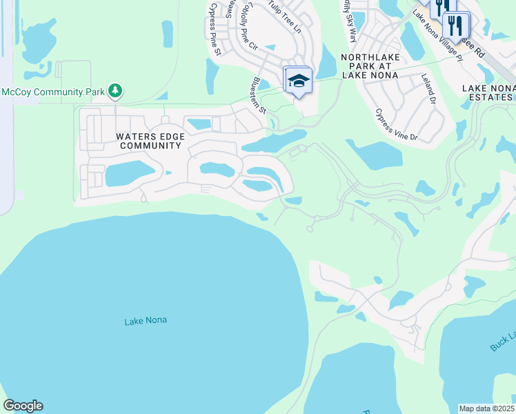map of restaurants, bars, coffee shops, grocery stores, and more near 10339 Kensington Shore Drive in Orlando