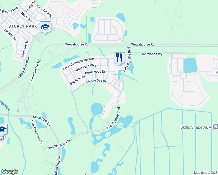 map of restaurants, bars, coffee shops, grocery stores, and more near 11413 Translation Way in Orlando