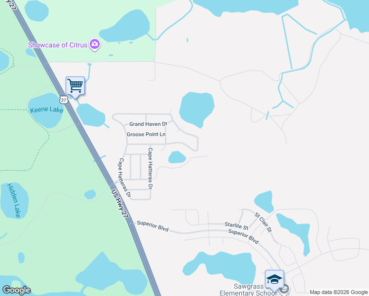 map of restaurants, bars, coffee shops, grocery stores, and more near 5201 Cape Hatteras Drive in Clermont
