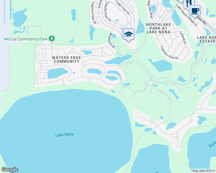 map of restaurants, bars, coffee shops, grocery stores, and more near 10339 Kensington Shore Drive in Orlando