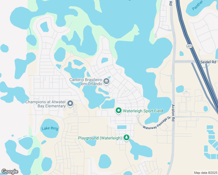 map of restaurants, bars, coffee shops, grocery stores, and more near Golden Lagoon Alley in Horizon West