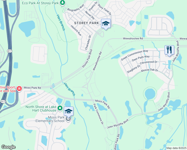 map of restaurants, bars, coffee shops, grocery stores, and more near 10214 Serotina Court in Orlando
